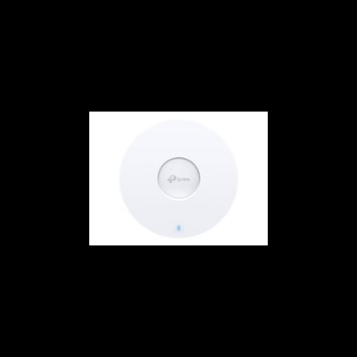 Dispositivo redondo branco TP-LINK com um indicador azul