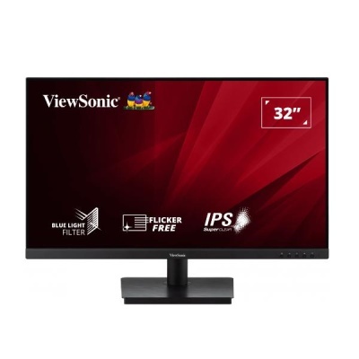 Monitor ViewSonic preto de 32 polegadas com ecrã IPS e base retangular.