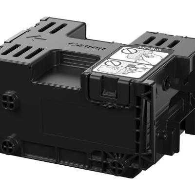 Cartucho de tinta preto para impressora Canon com etiqueta de instruções