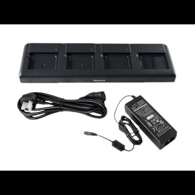 Base de carregamento preta da Honeywell com cabo e adaptador