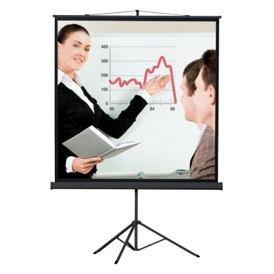 Ecrã de projeção com imagem de apresentação de gráfico