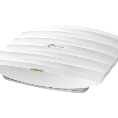 Ponto de acesso Wi-Fi TP-Link branco curvo com luz LED verde