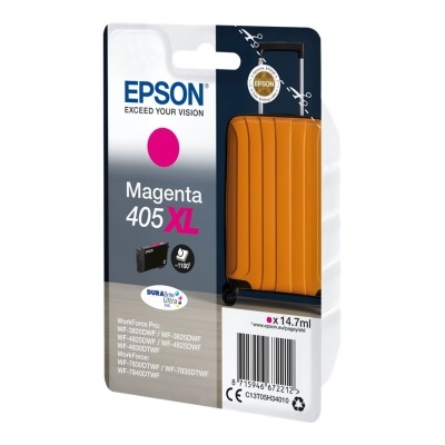Cartucho de tinta Epson 405 XL cor magenta em embalagem blister