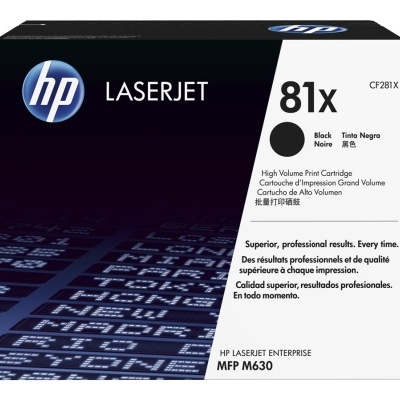 Embalagem do cartucho de toner preto HP LaserJet 81x CF281X MFP M630