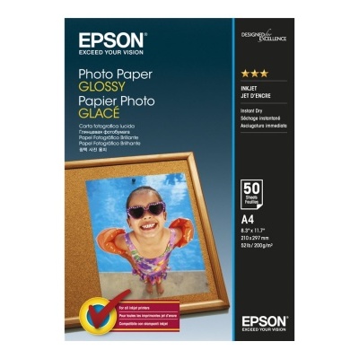 Caixa de papel fotográfico Epson glossy A4 com imagem de criança em moldura