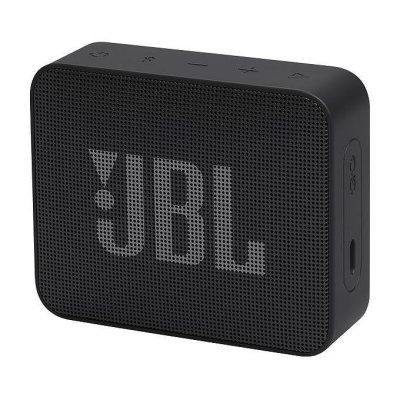 Coluna portátil Bluetooth preta com logótipo JBL e botões tácteis no topo