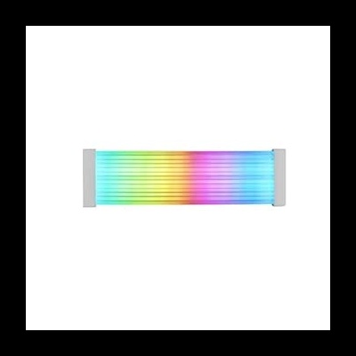 Painel retangular colorido com bordas brancas e linhas horizontais