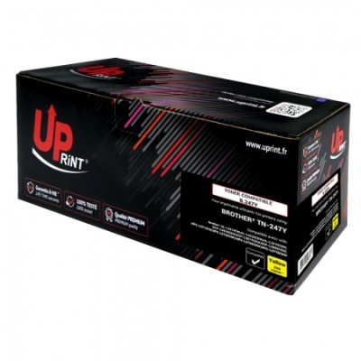 Caixa de toner preto para impressora UP Print modelo BROTHER TN-247Y com design preto e detalhes vermelhos