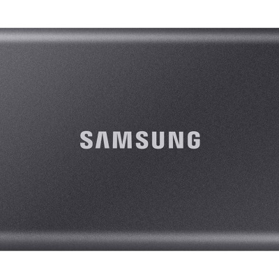 Dispositivo externo cinzento com logo SAMSUNG