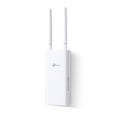 Repetidor Wi-Fi TP-Link branco com duas antenas verticais