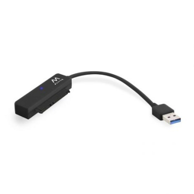 Adaptador USB 3.0 para SATA com cabo preto e conector azul