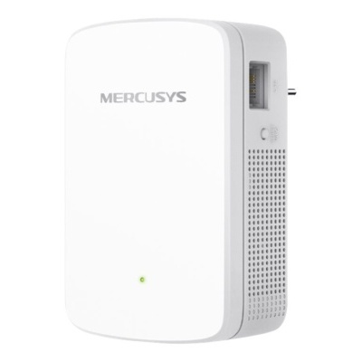 Repetidor Wi-Fi branco MERCUSYS com porta Ethernet e tomada elétrica integrada