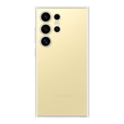 Smartphone Samsung dourado com múltiplas câmeras traseiras