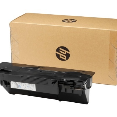 Cartucho de toner preto da HP com embalagem castanha de cartão ao fundo