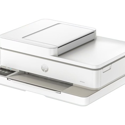 Impressora HP multifunções branca com ecrã digital