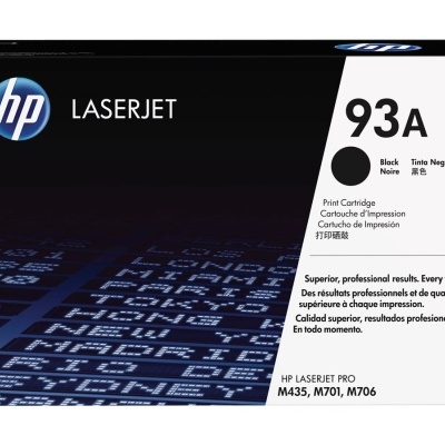 Embalagem de cartucho de impressão HP LaserJet 93A preta