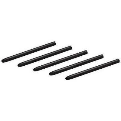 Conjunto de cinco barras cilíndricas pretas com pontas arredondadas sobre fundo branco