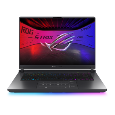 Portátil gaming ASUS ROG Strix com teclado RGB e iluminação LED multicolorida na base