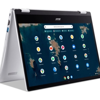 Computador portátil Acer em modo tenda com ecrã táctil