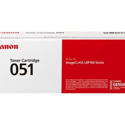 Embalagem toner Canon Cartridge 051 em branco e vermelho