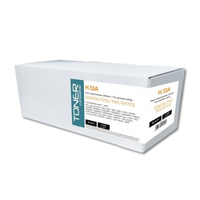 Caixa branca de toner para impressora com texto e indicação de compatibilidade