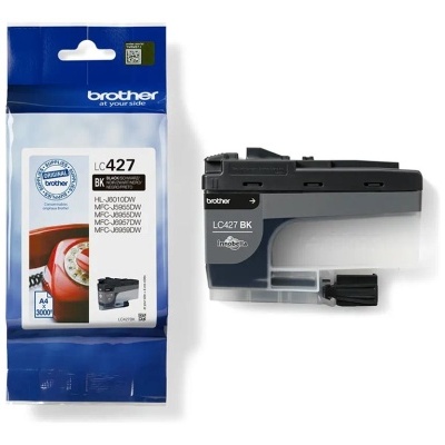 Cartucho de tinta Brother LC427 BK preto com embalagem azul