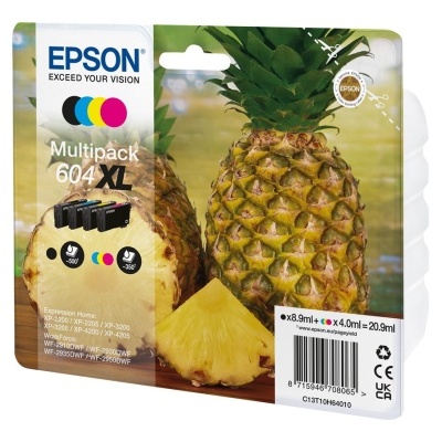 Embalagem de tinteiros Epson multipack 604 XL com imagem de abacaxis