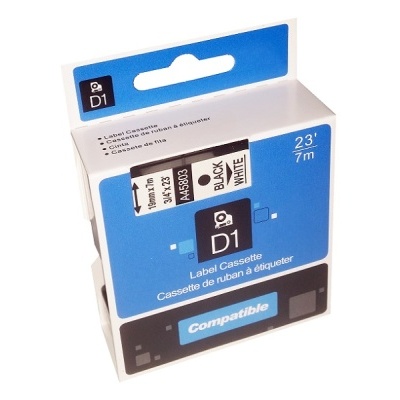 Caixa de fita de rotulador compatível D1 azul e branco