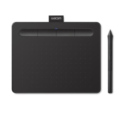 Mesa digitalizadora preta Wacom com caneta digitalizadora preta