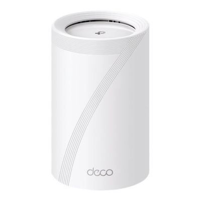 Dispositivo electrónico cylindrical branco com texto 'deco'