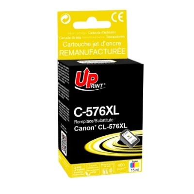Embalagem preta e amarela de tinteiro Up Print C-576XL para Canon CL-576XL