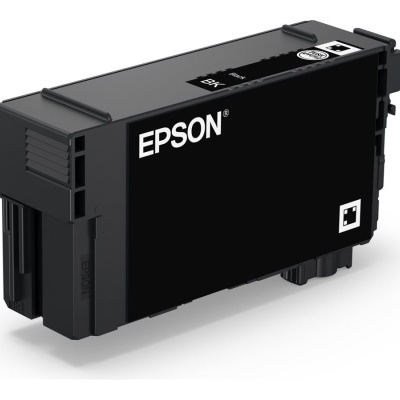 Cartucho de tinta preta Epson para impressora, em plástico preto com etiqueta EPSON e código C13T03D100.