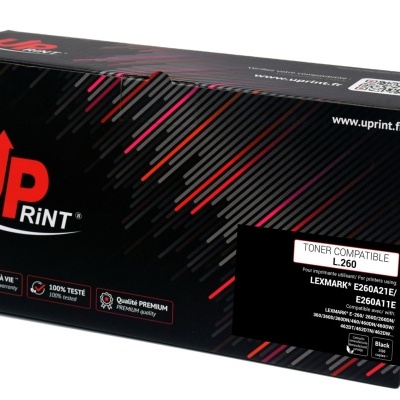 Caixa de toner compatível preta com linhas vermelhas e cinzas