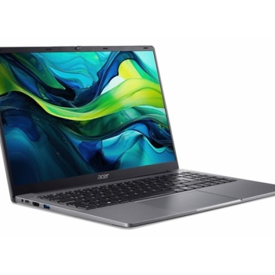 Computador portátil Acer cinzento aberto com ecrã colorido