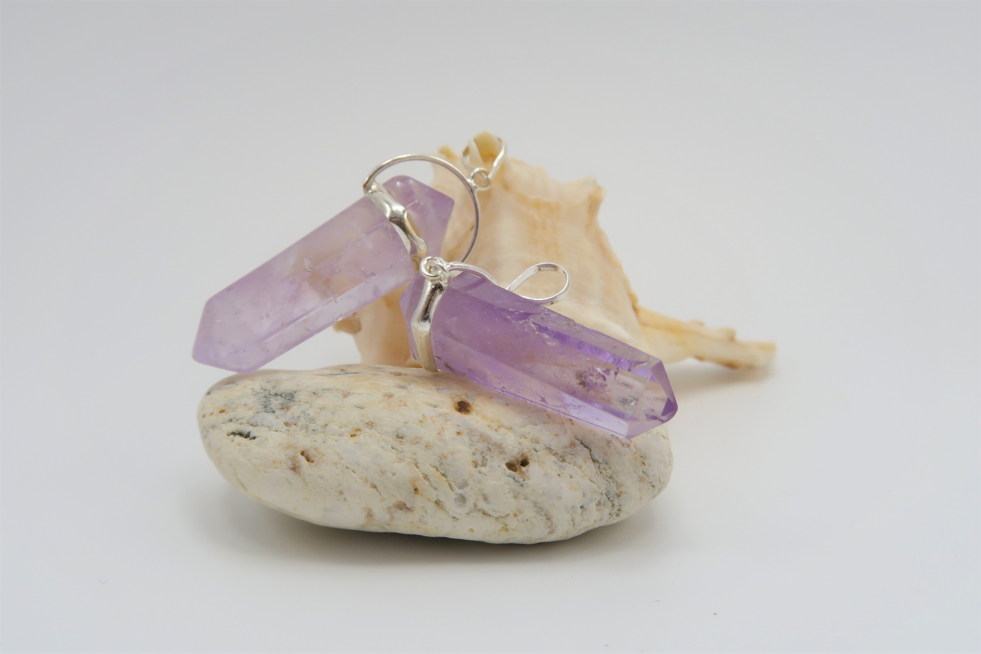 Pendente Ametista biterminado em PRATA 925 Pendente Ametista biterminado em PRATA 925