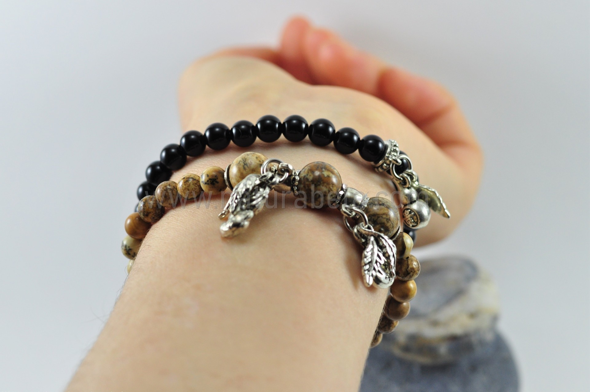 Pulseiras Onix e Jaspe Paisagem Pulseiras Onix e Jaspe Paisagem