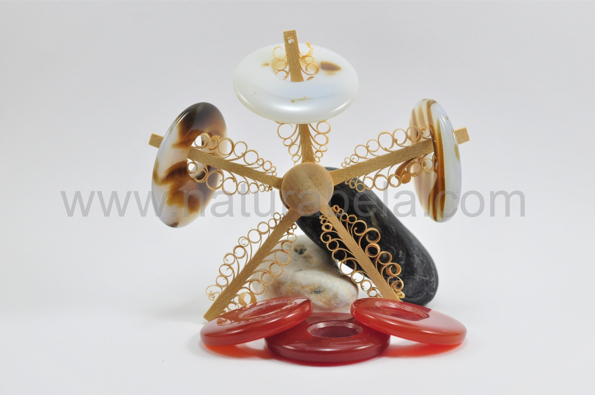 Pendentes Formato "donut" de Ágata e Cornalina Pendentes Formato "donut" de Ágata e Cornalina