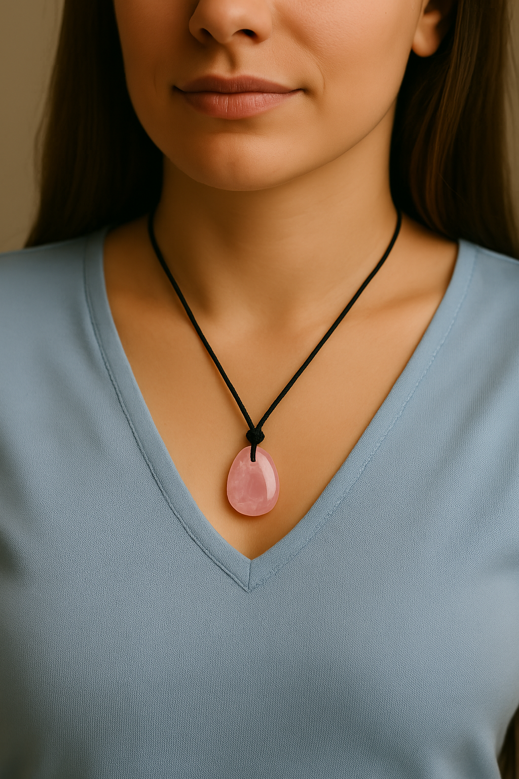 Pendente Pedra Quartzo Rosa (signo Touro) Pendente Pedra Quartzo Rosa (signo Touro)