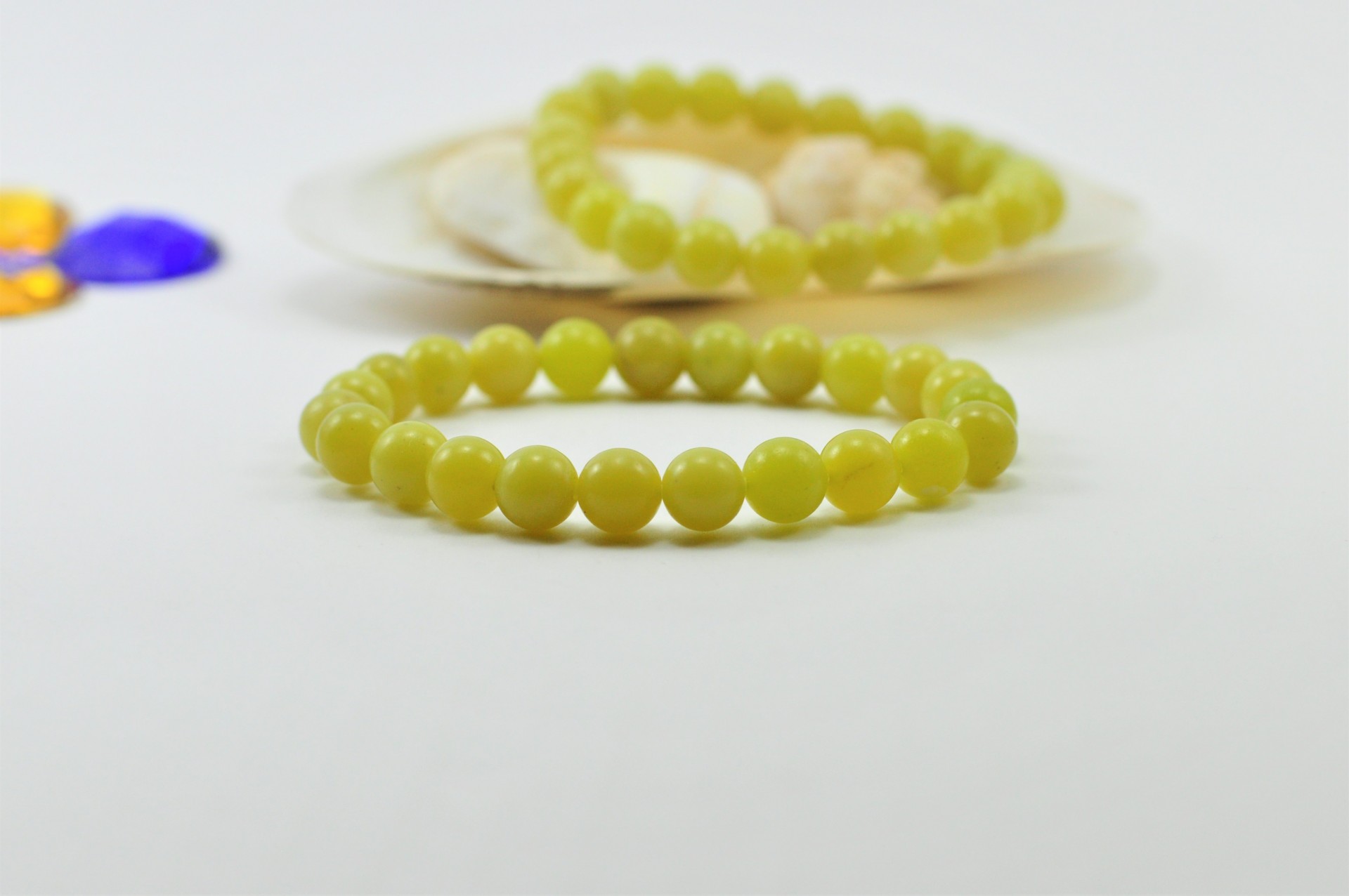 Pulseira de Bolas Ágata Limão Pulseira de Bolas Ágata Limão