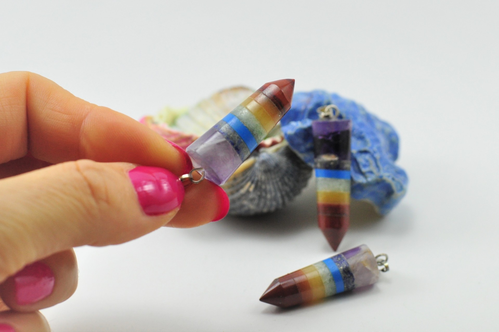 Pendente 7 Chakras Biterminado redondo Pendente 7 Chakras Biterminado redondo