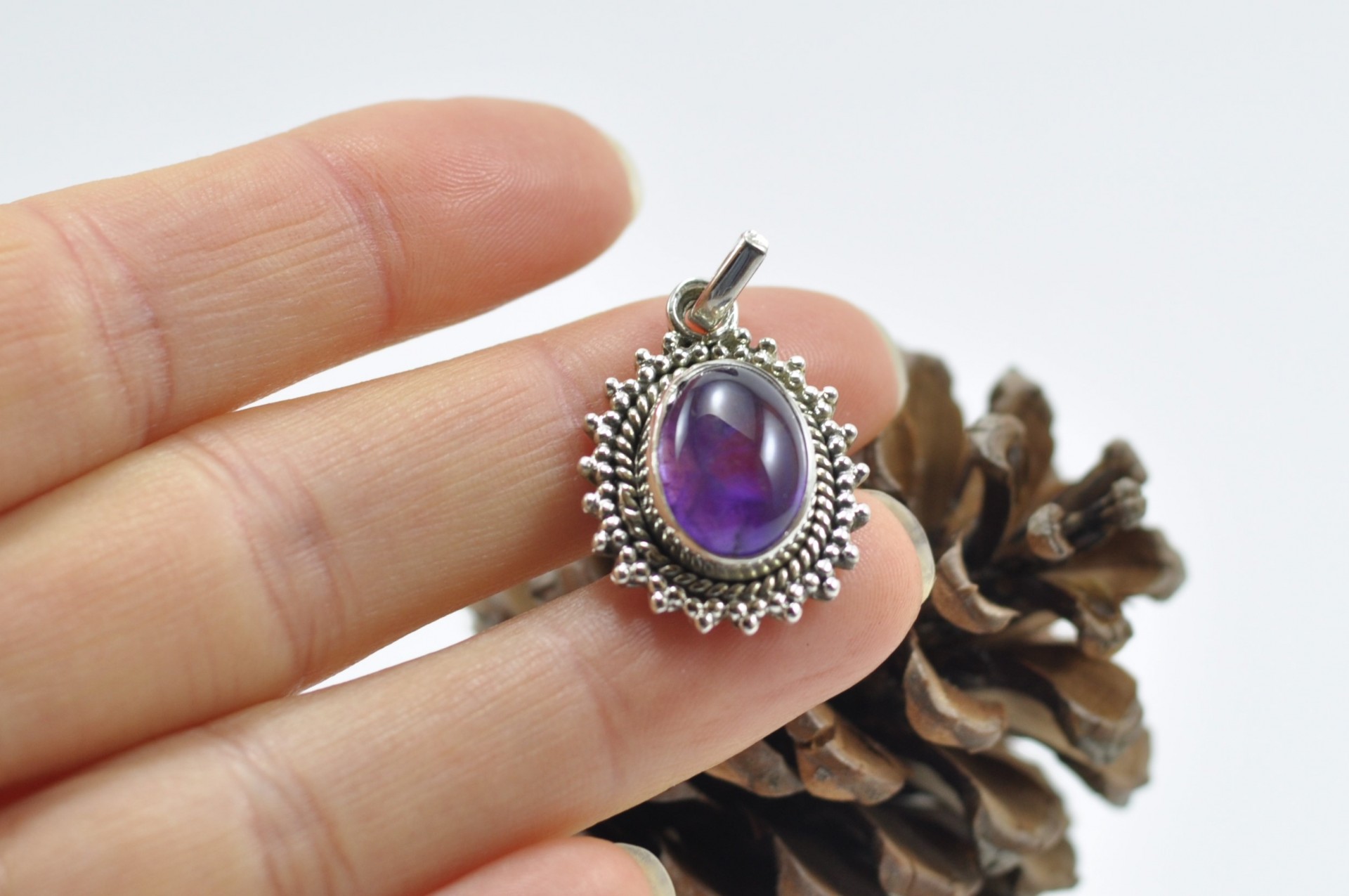 Pendente em Prata com gema Ametista Pendente em Prata com gema Ametista