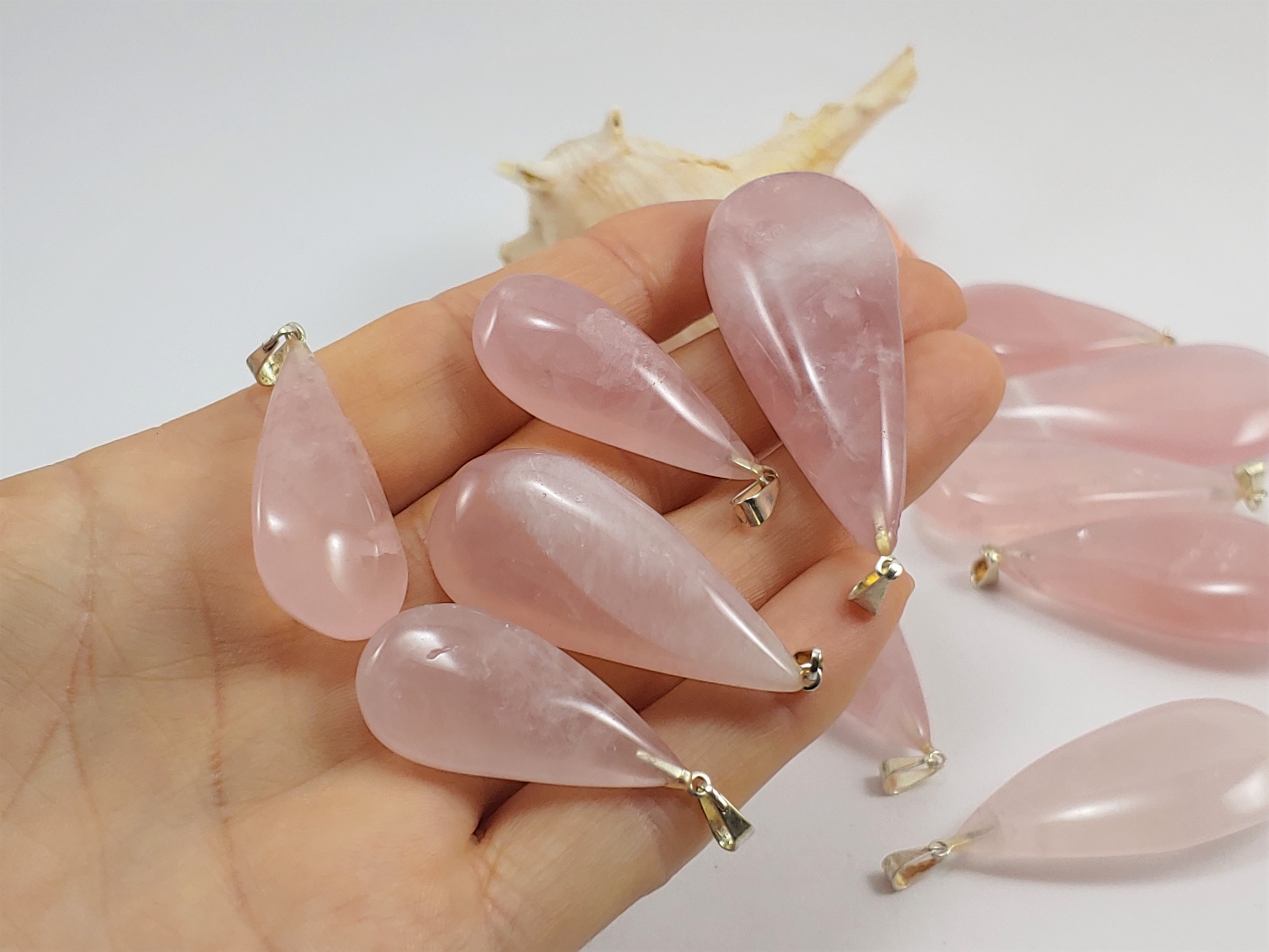 Pendente Quartzo rosa Grande LÁGRIMA Pendente Quartzo rosa Grande LÁGRIMA