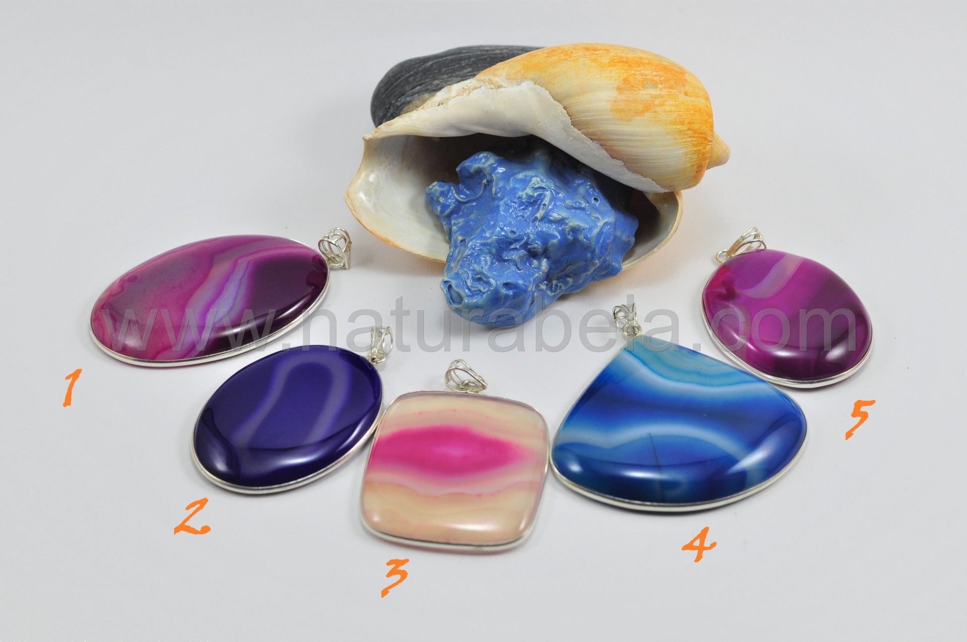 Pendente em Prata Agata Botswana Pendente em Prata Agata Botswana