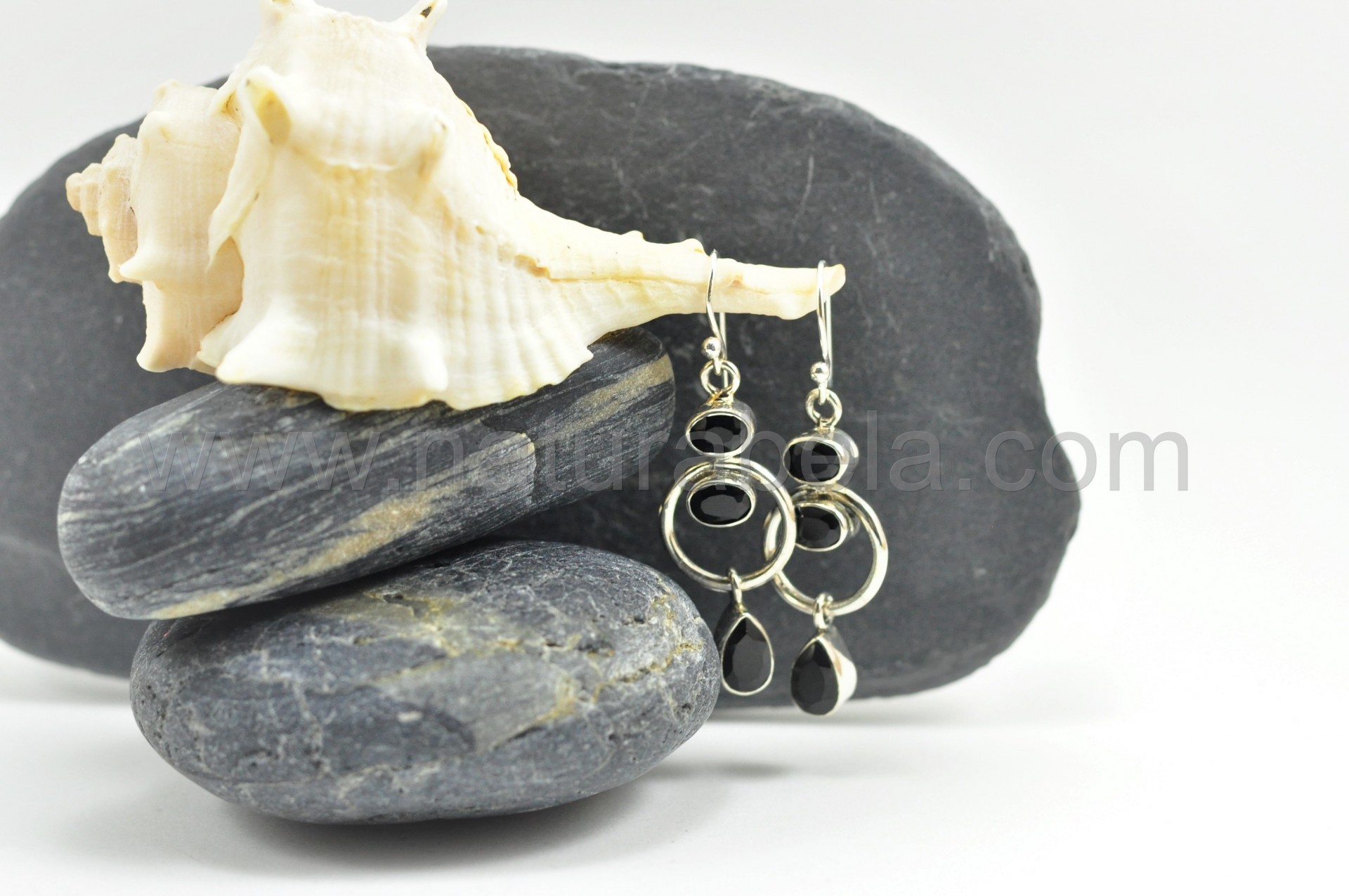 Brincos em prata com Ónix Brincos em prata com Ónix