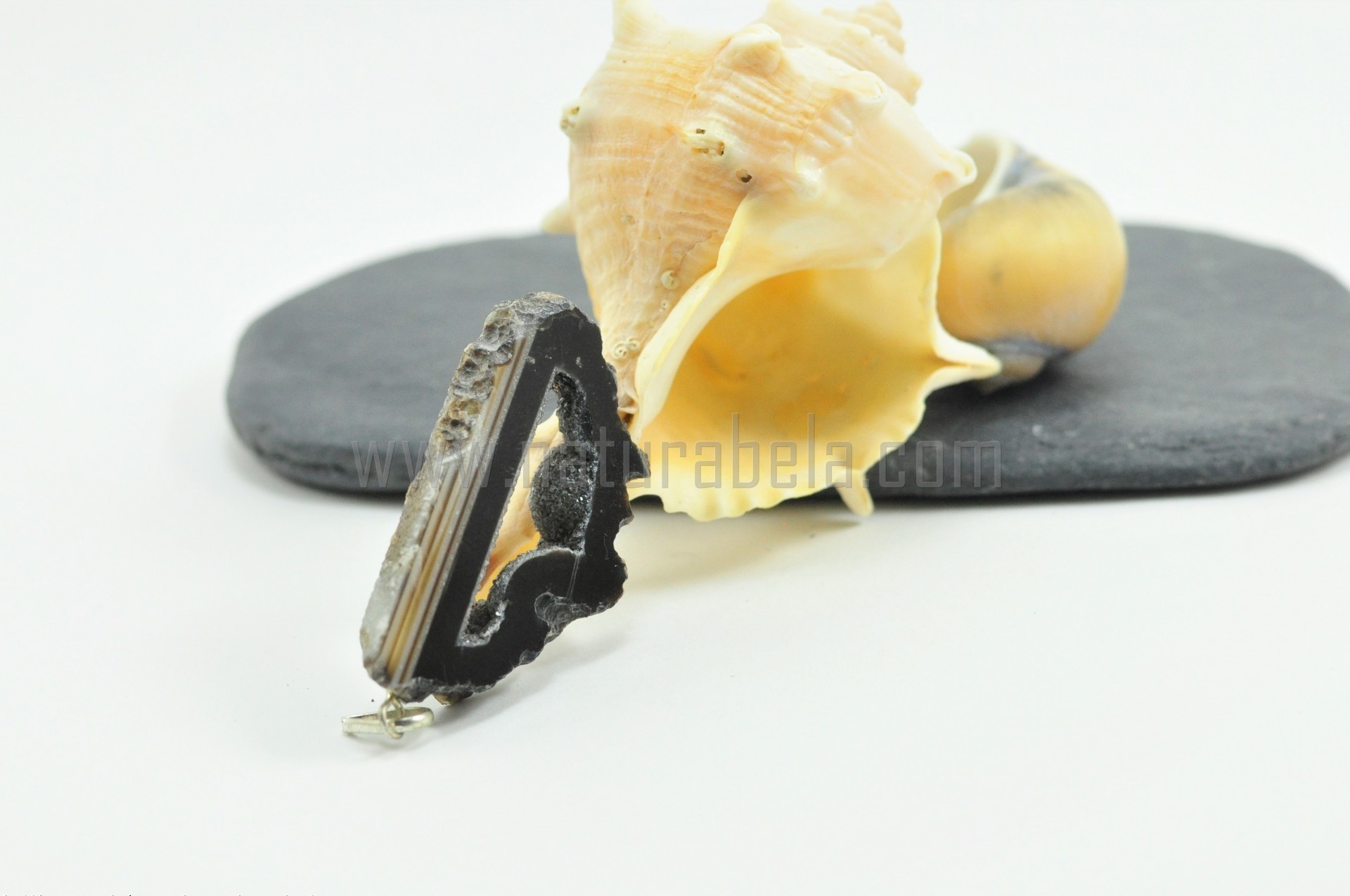 Pendente Lâmina de Drusa de Ágata Pendente Lâmina de Drusa de Ágata