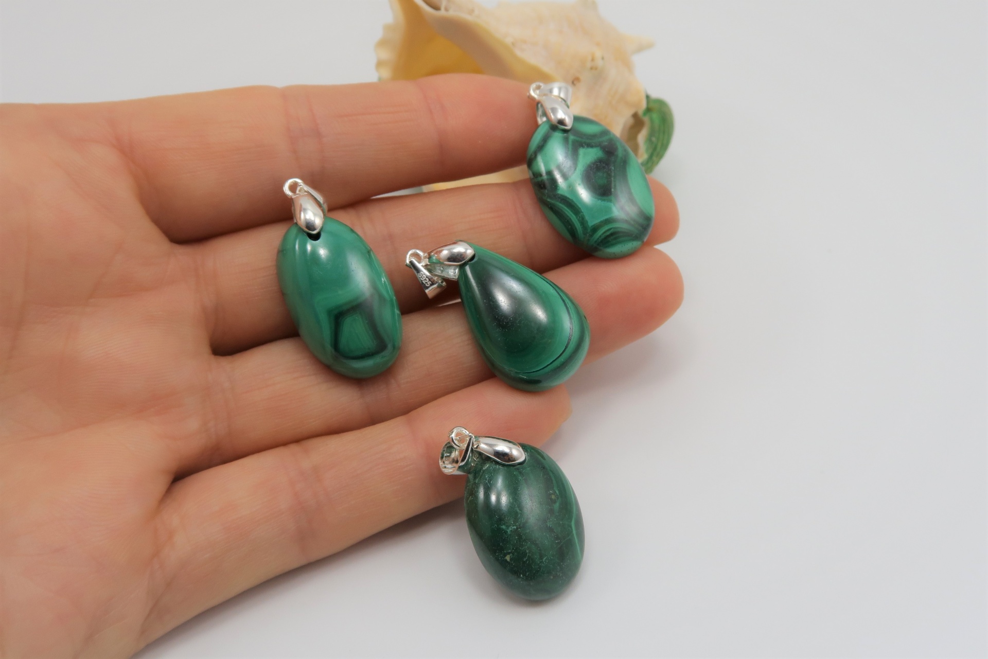 Pendente Prata com Malaquita Pendente Prata com Malaquita