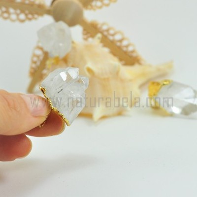 Pendente drusa de Quartzo Cristal