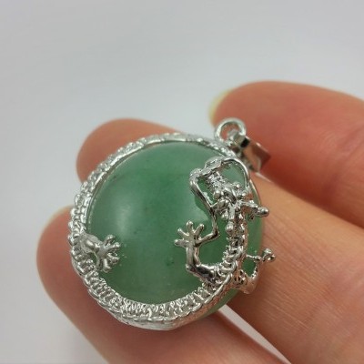 Pendente prateado Aventurina Verde