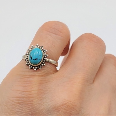 Anel em Prata com Turquesa