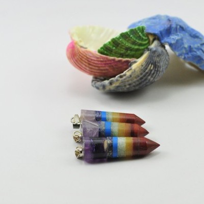 Pendente 7 Chakras Biterminado redondo Pendente 7 Chakras Biterminado redondo